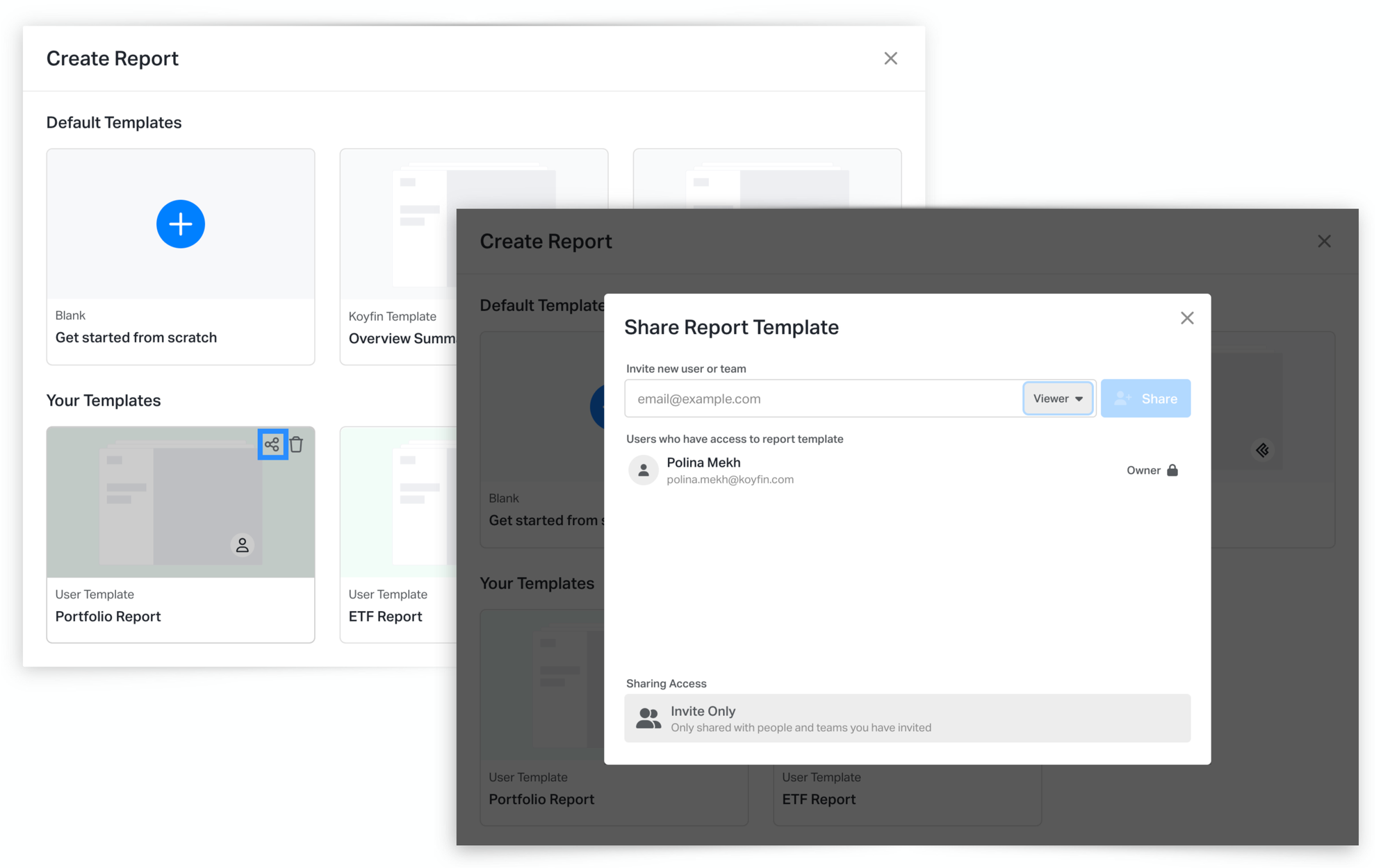 Report Sharing on Koyfin